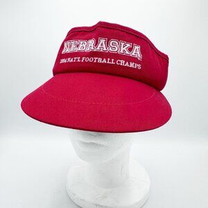 Vintage Nebraska Cornhuskers 1994 National Football Champions Red Strap Visor